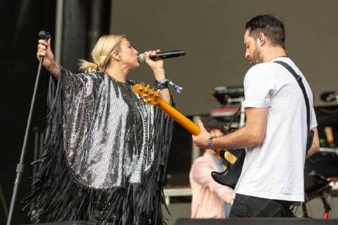 May 25, 2018 - Napa, California, U.S - SARAH BARTHEL and JOSH CARTER of Phantogram during BottleRock Music Festival at Napa Valley Expo in Napa, California Napa U.S. - ZUMAs135 20180525_zap_s135_668 Copyright: xDanielxDeSloverx
