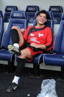 Axed The Only Way Is Essex star Jordan Brook attends The Big Match charity football match to raise funds for Action For Children and The Brain Tumour Charity at Millwall Football Club in London. MAY 26th 2018  TSTx181900