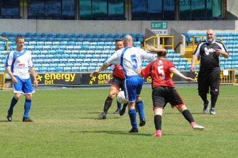 The Big Match charity football match to raise funds for Action For Children and The Brain Tumour Charity at Millwall Football Club in London. MAY 26th 2018  TSTx181900