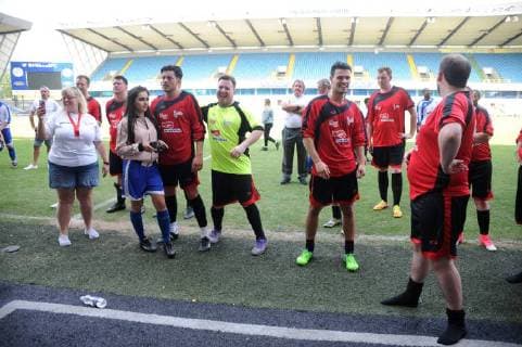 The Big Match charity football match to raise funds for Action For Children and The Brain Tumour Charity at Millwall Football Club in London. MAY 26th 2018  TSTx181900