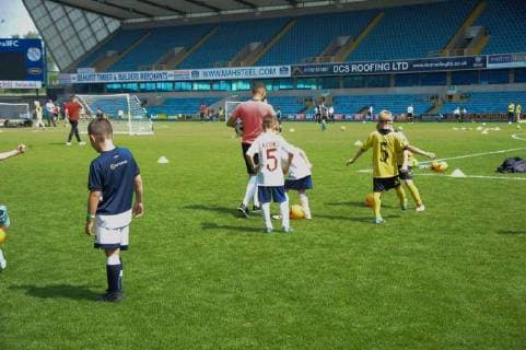 The Big Match charity football match to raise funds for Action For Children and The Brain Tumour Charity at Millwall Football Club in London. MAY 26th 2018  TSTx181900