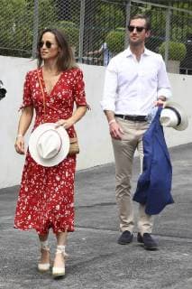 Entertainment Bilder des Tages Pippa Middleton et son mari James Matthews CELEBRITES : Village Roland Garros 2018 - 27 05 2018 GwendolineLeGoff Panoramic 