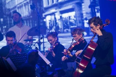 Quatuor Ardente de l OPRL performs on stage at the concert with winners of the 15th edition of the Les Octaves de la Musique music awards ceremony, Monday 28 May 2018 in Brussels.  LAURIExDIEFFEMBACQ 05355209