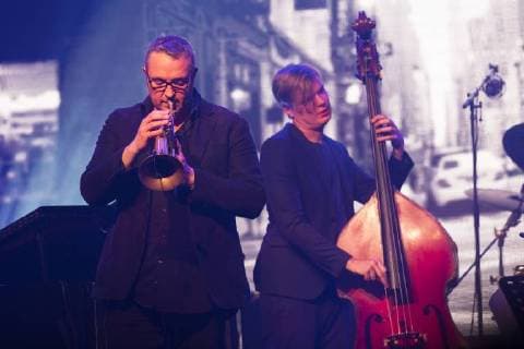 Entertainment Bilder des Tages Igor Gehenot plays flugelhorn (bugel) on stage at the concert with winners of the 15th edition of the Les Octaves de la Musique music awards ceremony, Monday 28 May 2018 in Brussels.  LAURIExDIEFFEMBACQ 05355208
