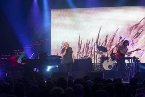 MNM Trio and Claude Semal perform on stage at the concert with winners of the 15th edition of the Les Octaves de la Musique music awards ceremony, Monday 28 May 2018 in Brussels.  LAURIExDIEFFEMBACQ 05355215
