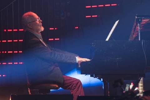 Pierre Bartholomee performs on stage at the concert with winners of the 15th edition of the Les Octaves de la Musique music awards ceremony, Monday 28 May 2018 in Brussels.  LAURIExDIEFFEMBACQ 05355219