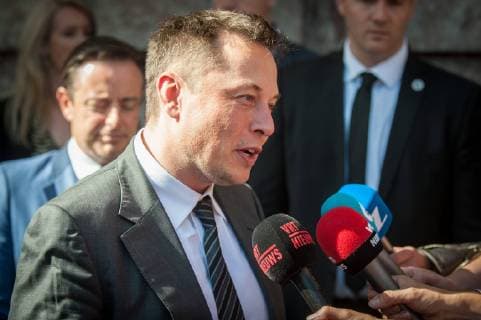 - ANTWERP, BELGIUM: Tesla CEO Elon Musk pictured after a meeting at the Antwerp city hall between the CEO of electric vehicles producer Tesla and the Antwerp mayor, Friday 25 September 2015. LUCxCLAESSEN  x85629647x