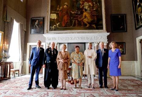 Entertainment Themen der Woche KW22 Entertainment Bilder des Tages 30-05-2018 Amsterdam Princess Beatrix with Princess Laurentien and A. Rinnooy Kan and Mrs. M. Nillesen during the award ceremony of the silver carnation ( zilveren anjers) of the Prince Bernard culturefoundation at the royal palace in Amsterdam. The silver carnation is annually awarded to individuals who voluntarily worked for culture and nature conservation. The awards winners are Piet de Boer, Alice van Romondt and Hans van der Ven.  Copyright: xPPEx