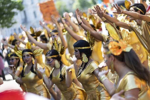 19 Carnival of Cultures Dancer in Golden Costumes at the 23rd Carnival of Cultures in Berlin on 20 05 2018 Feature Berlin Germany Germany Copyright: xPOP-EYEx xBenxKriemannx KarnevalKulturen10096749