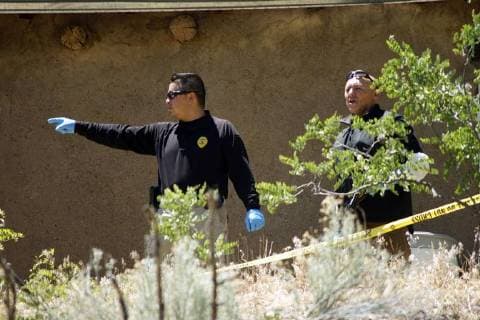 May 31, 2018 - Albuquerque, NEW MEXICO, U.S. - 053118.New Mexico State Police Officers investigate a triple homicide near Dixon , NM .Photographed on Thursday May 31, 2018. . JOURNAL Albuquerque U.S. - ZUMAab1_ 20180531_zaf_ab1_508 Copyright: xAdolphexPierre-Louisx