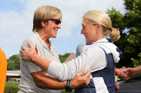 12 Thuringian Charity Open Mühlberg 01 06 2018 Mühlberg 12 Thuringian Charity Open in the picture Evi Mittermaier and Heidi Beckenbauer