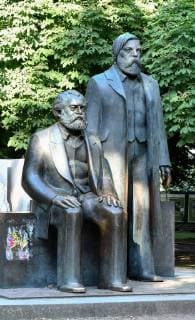 Karl Marx and Friedrich Engels in Berlin Monument of Ludwig Angelic it was set up 1986 in the then GDR photo Winfried Rothermel