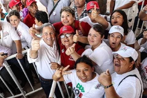 Mexiko, Kuribrena Wahlkampf in Chihuahua June 6, 2018 - EUM20180606POL05.JPG.CHIHUAHUA, Chih., Elections Elecciones-Meade.- El candidato a la Presidencia de la Republica por la coalicion Todos por Mexico, Jose Antonio Meade Kuribrena, encabeza mitin en la explanada de la Union Regional de Ganaderos, este 6 de junio de 2018, como parte de sus actividades de campana. Foto: Agencia EL UNIVERSAL German Espinosa MAR.  - ZUMAu78_ 20180606_zaf_u78_515 Copyright: xGermanxEluniversalx