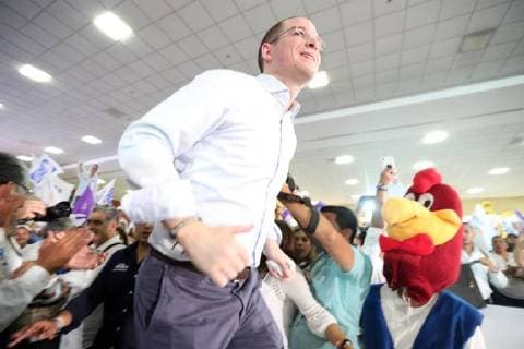 June 7, 2018 - EUM20180606POL33.JPG.CULIACÃN, sin.- ElectionElecciones-Anaya.- El candidato presidencial de la coalicion Por Mexico al Frente, Ricardo Anaya Cortes, durante un mitin con simpatizantes en Culiacan, Sinaloa, el miercoles 6 de junio de 2018. Foto: Agencia EL UNIVERSALAriel OjedaRCC.  - ZUMAu78_ 20180607_zaf_u78_501 Copyright: xElxUniversalx