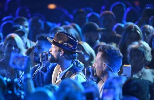 June 6, 2018 - Nashville, TN, U.S. - 06 June 2018 - Nashville, Tennessee - Tyler Hubbard, Brian Kelley, Florida Georgia Line. 2018 CMT Music Awards held at Bridgestone Arena. Photo Credit: Laura Farr AdMedia Nashville U.S. - ZUMAa123 20180606_zaa_a123_418 Copyright: xLauraxFarrAdmediax