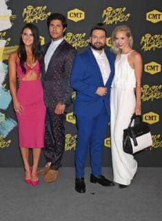 June 6, 2018 - Nashville, TN, U.S. - 06 June 2018 - Nashville, Tennessee - Abby Law, Dan Smyers and Shay Mooney of Dan + Shay, and Hannah Billingsley. 2018 CMT Music Awards held at Bridgestone Arena. Photo Credit: Laura Farr AdMedia Nashville U.S. - ZUMAa123 20180606_zaa_a123_474 Copyright: xLauraxFarrAdmediax