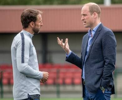 . 07 06 2018. Leeds, United Kingdom.The Duke of Cambridge meets the England manager Gareth Southgate and the England Football squad at the West Riding County Football Association in Leeds , United Kingdom, as they prepare for the World Cup in Russia.  xPoolx xi-Imagesx IIM-17925-0025