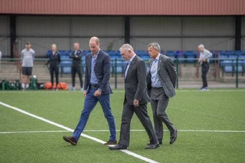 . 07 06 2018. Leeds, United Kingdom.The Duke of Cambridge meets the England Football squad at the West Riding County Football Association in Leeds , United Kingdom, as they prepare for the World Cup in Russia.  xPoolx xi-Imagesx IIM-17925-0017