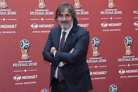 Foto IPP Andrea Oldani Cologno Monzese 7 06 2018 Presentazione della programmazione mediaset per i mondiali di calcio russia 2018 Nella foto, Pierluigi Pardo, giornalista italyphotopress world copyright  0