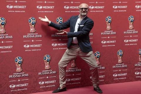 Entertainment Bilder des Tages Foto IPP Andrea Oldani Cologno Monzese 7 06 2018 Presentazione della programmazione mediaset per i mondiali di calcio russia 2018 Nella foto Andrea Pucci, comico italyphotopress world copyright  0
