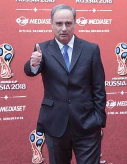 Foto IPP Andrea Oldani Cologno Monzese 7 06 2018 Presentazione della programmazione mediaset per i mondiali di calcio russia 2018 Nella foto, Sandro Piccinini, conduttore, giornalista italyphotopress world copyright  0