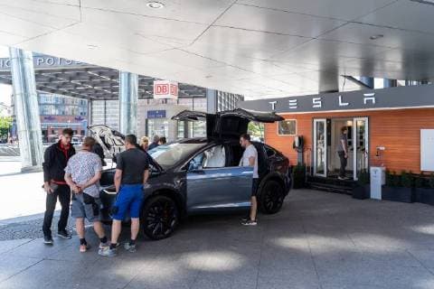 07 06 2018 Berlin Germany GER Tesla Model X seen at Potsdamer Platz