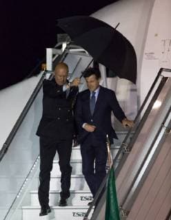 June 7, 2018 - Saguenay, QC, Canada - New Italian Prime Minister GIUSEPPE CONTE getting off the plane to be part of the G7 Summit 2018 in Charlevoix. Saguenay Canada - ZUMAl128 20180607_sha_l128_341 Copyright: xPatricexLapointex