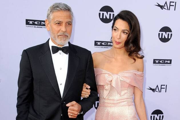 George Clooney and his wife Amal Clooney arriving at the American Film Institutes Life Achievement Award Gala on 7 06 2018 at Hollywood Los Angeles American Film Institutes 46th Life Achievement Award Gala Tribute to George Clooney at Hollywood Los Angeles 2018