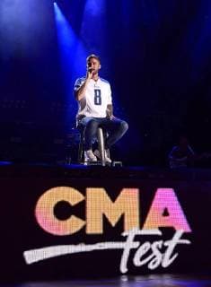 June 8, 2018 - Nashville, Tennessee, U.S. - 08 June 2018 - Nashville, Tennessee - Brett Young. 2018 CMA Fest Nightly Concert held at Nissan Stadium. Photo Credit: AdMedia Nashville U.S. - ZUMAa123 20180608_zaa_a123_446 Copyright: xLauraxFarrx