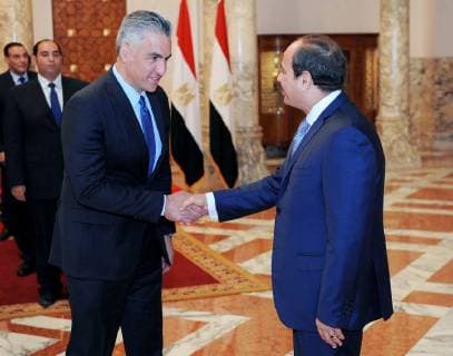 June 9, 2018 - Cairo, Cairo, Egypt - Egyptian President Abdel Fattah al-Sisi meets with Egypt s national football team before travelling to Russia to attend World Cup at the Ittihadiya presidential palace in Cairo, Egypt, June 9, 2018 Cairo Egypt - ZUMAap3_ 20180609_zaf_ap3_101 Copyright: xEgyptianxPresidentxOfficex