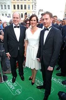European Culture Prize Prince Albert II of Monaco Albert Alexandre Louis Pierre Rainier Grimaldi next to Michael Kretschmer Prime Minister of Saxony and his wife Annett Hofmann on the occasion of the awarding of the European Culture Prize on 09 06 2018 in the Frauenkirche Dresden 20180608BOS0088