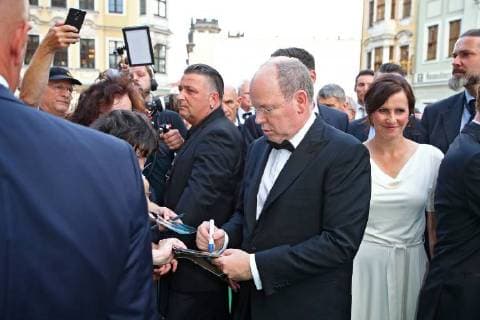 European Culture Prize Prince Albert II of Monaco Albert Alexandre Louis Pierre Rainier Grimaldi on the occasion of the award of the European Culture Prize on 09 06 2018 in the Frauenkirche Dresden 20180608BOS0083