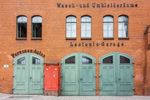 Garage building in Berlins Kulturbrauerei on Schönhauser Allee in Berlin Prenzlauer Berg The Kulturbrauerei is a 25,000 square meter listed building ensemble. It is one of the few well-preserved Berlin industrial architecture monuments fro