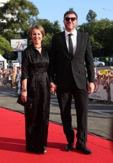 SOCHI, RUSSIA - JUNE 10, 2018: Journalist and L Officiel Russia editor-in-chief Ksenia Sobchak (L) and her husband, actor Maxim Vitorgan at the closing ceremony of the 29th Kinotavr Film Festival. Vyacheslav Prokofyev TASS  TS08370F