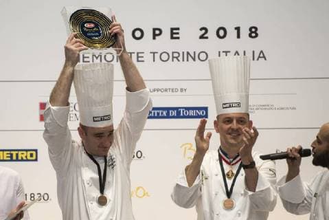 June 12, 2018 - Turin, Piedmont, Italy - Turin, Italy-June 12, 2018: Award ceremony for the Bocuse d Or competition, the world s most famous international cooking competition in Turin. 20 international chefs face off to win a place in the January world final in Lyon Turin Italy - ZUMAg210 20180612_zbp_g210_166 Copyright: xStefanoxGuidix