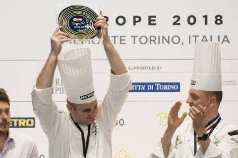 June 12, 2018 - Turin, Piedmont, Italy - Turin, Italy-June 12, 2018: Award ceremony for the Bocuse d Or competition, the world s most famous international cooking competition in Turin. 20 international chefs face off to win a place in the January world final in Lyon Turin Italy - ZUMAg210 20180612_zbp_g210_167 Copyright: xStefanoxGuidix