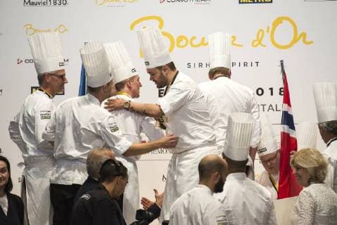 June 12, 2018 - Turin, Piedmont, Italy - Turin, Italy-June 12, 2018: Christian Andre Pettersen during the Award ceremony for the Bocuse d Or competition, the world s most famous international cooking competition in Turin. 20 international chefs face off to win a place in the January world final in Lyon Turin Italy - ZUMAg210 20180612_zbp_g210_174 Copyright: xStefanoxGuidix