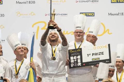 June 12, 2018 - Turin, Piedmont, Italy - Turin, Italy-June 12, 2018: Christian Andre Pettersen during the Award ceremony for the Bocuse d Or competition, the world s most famous international cooking competition in Turin. 20 international chefs face off to win a place in the January world final in Lyon Turin Italy - ZUMAg210 20180612_zbp_g210_177 Copyright: xStefanoxGuidix