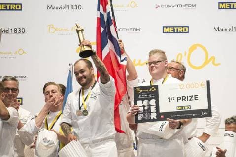 June 12, 2018 - Turin, Piedmont, Italy - Turin, Italy-June 12, 2018: Christian Andre Pettersen during the Award ceremony for the Bocuse d Or competition, the world s most famous international cooking competition in Turin. 20 international chefs face off to win a place in the January world final in Lyon Turin Italy - ZUMAg210 20180612_zbp_g210_181 Copyright: xStefanoxGuidix