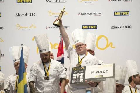 News Bilder des Tages June 12, 2018 - Turin, Piedmont, Italy - Turin, Italy-June 12, 2018: Christian Andre Pettersen during the Award ceremony for the Bocuse d Or competition, the world s most famous international cooking competition in Turin. 20 international chefs face off to win a place in the January world final in Lyon Turin Italy - ZUMAg210 20180612_zbp_g210_178 Copyright: xStefanoxGuidix