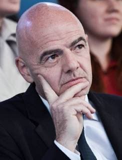 MOSCOW, RUSSIA â€“ JUNE 13, 2018: FIFA President Gianni Infantino watches a concert by opera stars ahead of the 2018 FIFA World Cup, at Moscow s Red Square. Alexei Nikolsky Russian Presidential Press and Information Office TASS  TS083F51