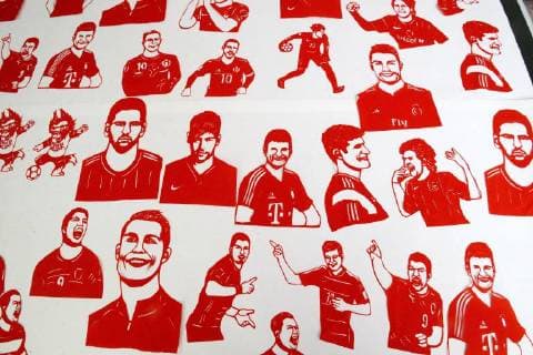 Paper-cutting of football stars mark World Cup 2018 The folk artist Feng Shiping makes paper-cutting works of football stars including Lionel Messi, Neymar da Silva Santos Junior, Thomas Muller, Luis Suarez and Cristiano Ronaldo in Handan, north China s Hebei Province, marking the upcoming World Cup 2018. CHINA OUT Handan Handan China  HaoxQunying