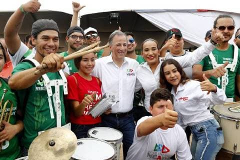 June 14, 2018 - EUM20180614POL09.JPG.ETCHOJOA, Son.- Election Elecciones-Meade.- 14 de junio 2018.- El candidato presidencial de la coalicion Todos Por Mexico, Jose Antonio Meade, se reunio con simpatizantes en la Unidad Deportiva, ubicadoaen el Cauce Seco del Rio Mayo, en el marco de su campana por el estado de Sonora. Foto: Agencia EL UNIVERSAL Yadin Xolalpa RCC.  - ZUMAu78_ 20180614_zaf_u78_564 Copyright: xYadinxXolalpaxElxUniversalx