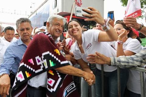 June 15, 2018 - EUM20180615POL18.JPG.JIQUILPAN, Mich. ElectionsElecciones-AMLO.- Andres Manuel Lopez Obrador, candidato de la coalicion Juntos Haremos Historia a la Presidencia, asiste a una actividad de campana ante simpatizantes michoacanos, este 15 de junio de 2018, como parte de los cierres de campana en los estados. Foto: Agencia EL UNIVERSALValente RosasEELG  - ZUMAu78_ 20180615_zaf_u78_569 Copyright: xElxUniversalx