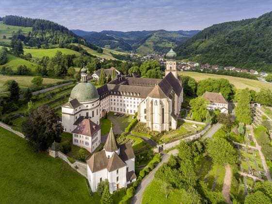 DEU Germany Münstertal 16 06 2018 Benedictine Monastery St Trudpert founded in the 9th century The Monastery Center of the Christianization of the Southern Black Forest Today, the Motherhouse of the Sisters of St. Joseph is located here