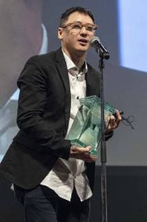 Singaporean director Yee Wei Chai receives the Grand Prix (George Lucas Award) for his film Benjamin s Last Day At Katong Swimming Complex during the Short Shorts Film Festival & Asia 2018 (SSFF) Award Ceremony at Jingu Kaikan on June 17, 2018, Tokyo, Japan. SSFF is one of Asia s largest short film festivals held in Tokyo from June 4 to 24.  (gxta_SSFFawrd002)