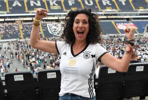 7 06 2018 Frankfurt am Main Commerzbankarena Public viewing World Cup 2018 Germany vs Mexico Moderator Evren Gezer FFH