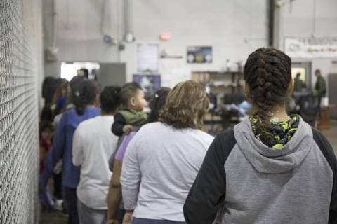 June 18, 2018 - McAllen, Texas, U.S. - In this photo provided by on, people who ve been taken into custody related to cases of illegal entry into the United States, sit in one of the cages at a facility in McAllen, Texas, Sunday, June 17, 2018. McAllen US  - ZUMA 20180618_jlr_z03_011 Copyright: xU.S.xCustomsxandxBorderxProtectix