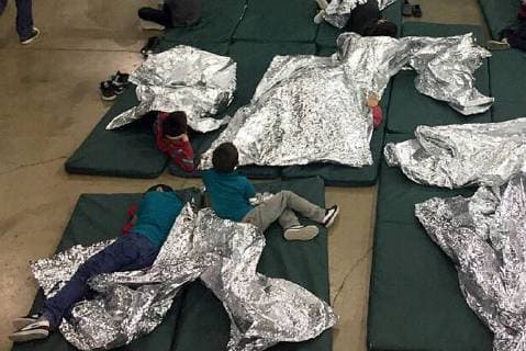 June 18, 2018 - McAllen, Texas, U.S. - In this photo provided by on, children who ve been taken into custody related to cases of illegal entry into the United States, rest in one of the cages at a facility in McAllen, Texas, Sunday, June 17, 2018. McAllen U.S.  - ZUMA 20180618_jlr_z03_001 Copyright: xU.S.xCustomsxandxBorderxProtectix