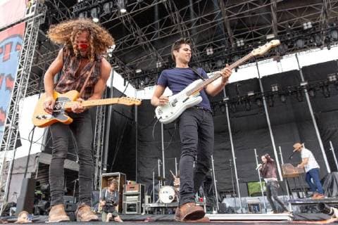 June 19, 2018 - Oshkosh, Wisconsin, U.S - ERIC STEEDLY and CHANDLER BALDWIN of Lanco during Country USA Music Festival at Ford Festival Park in Oshkosh, Wisconsin Oshkosh U.S. - ZUMAs135 20180619_zap_s135_550 Copyright: xDanielxDeSloverx